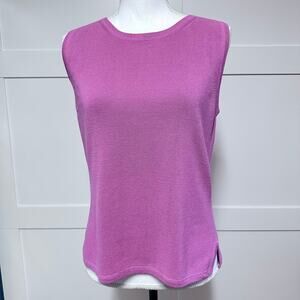 Original Island Sport Pink Silk/Cotton blend Knit Tank Top Vest sz M